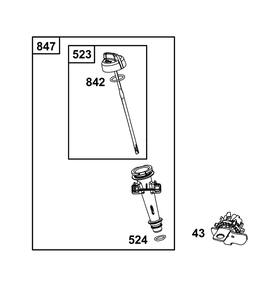 Lubrication Group Diagram and Parts List for 09P902-0009-H5 020000 - 09Z999 Briggs and Stratton Engine